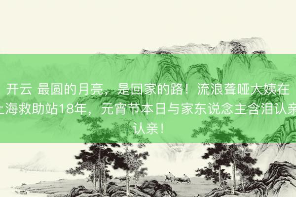 开云 最圆的月亮，是回家的路！流浪聋哑大姨在上海救助站18年，元宵节本日与家东说念主含泪认亲！
