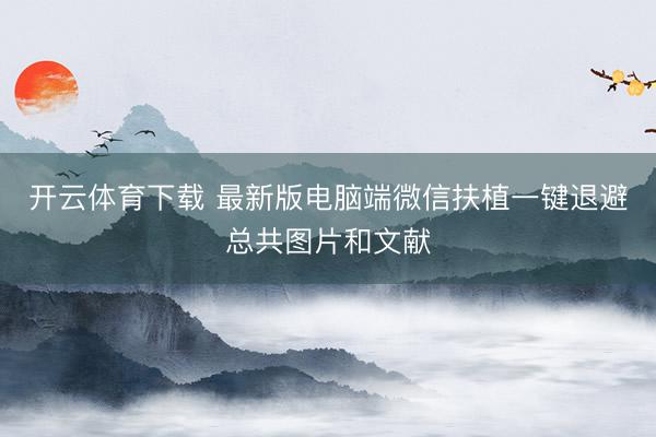 开云体育下载 最新版电脑端微信扶植一键退避总共图片和文献