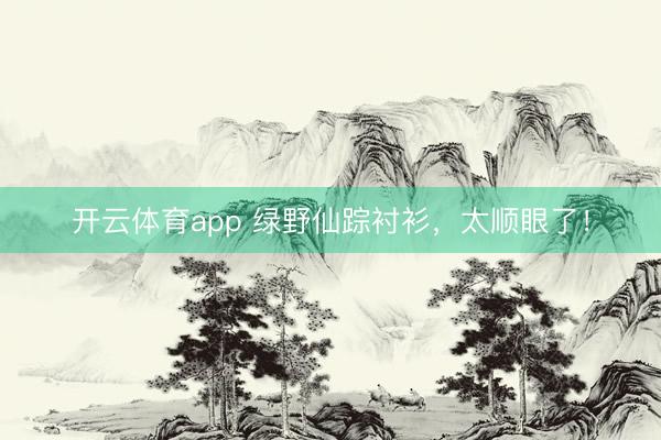 开云体育app 绿野仙踪衬衫，太顺眼了！