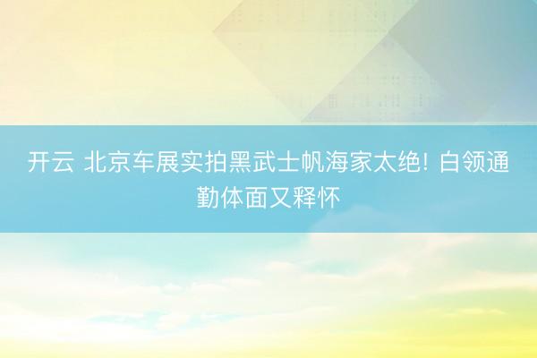 开云 北京车展实拍黑武士帆海家太绝! 白领通勤体面又释怀